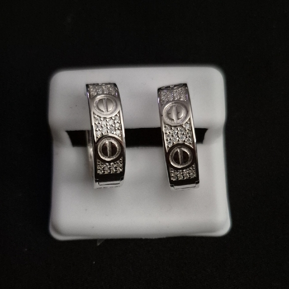 Love Brand Hoops Jewelry - 925 Silver “LOVE” Hoop Earrings | 4.5 CT VVS Moissanite